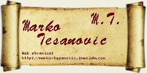 Marko Tešanović vizit kartica